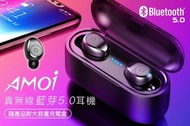 Amoi夏新 F9藍牙5.0無線耳機連可充電電池盒（黑色)