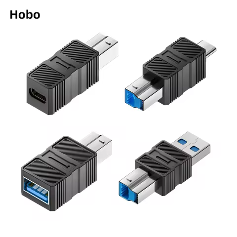 USB B 3.0 Adapter USB B Male Connector Converter 5Gbps USB B to USB A/C Compatible with Printer Scan