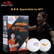 Double Fish 3 Star Table Tennis Balls V40+ Special Ping Pong Balls for WTT ABS New Material Seamed B