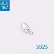 Perak Sterling S925 Perak Kalung Mutiara Gesper Masukkan Rod Gesper Gesper Jongkong Aksesori DIY Ges