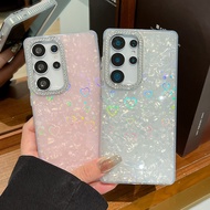 IMD Laser Pattern Phone Case For Samsung 24 25 FE Plus Ultra Fashion Love Material shell Protection 