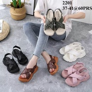 Women's Wedge Sandals Cross Strap jelly shoes Imported gladiator korean style