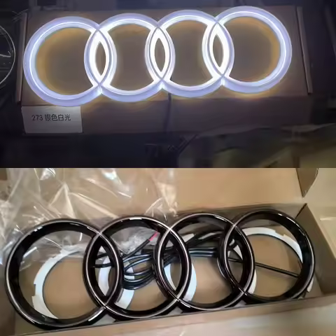 1pcsLED Car Dynamic Streamer Badge Light Front Grille Emblem for Audi Q7 Q8 S3 A1 A2 A3 A4 A5 A6 Q3 