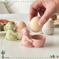 TEAMY Rabbit Egg Cup, Creative Ceramic Ceramic Egg Cup,  Egg Organizer Egg Stand Easter Celebration