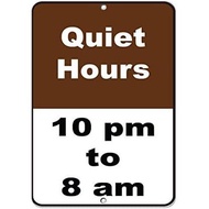 Vincenicy Metal Sign Great Aluminum Tin Sign Quiet Hours 10 Pm to 8 Am Activity Sign Campground Sign