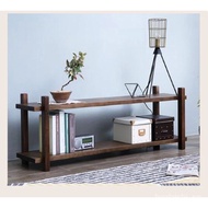 Simple Solid Wood TV Cabinet New Chinese Style Nordic Simple TV Cabinet Small Apartment Easy to Assemble TV Cabinet/Bamboo TV Console Cabinet Living Room Tea Table Bedroom Coffee T