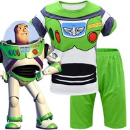 Buzz Lightyear Astronaut Costume for Kids Boys Girls, Cartoon Anime Top and Pants 2 Piece Set, Hallo
