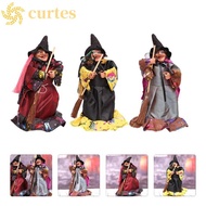 CURTES Halloween Witch Ornaments, DIY Handmade Broom Witch Figurines, Cartoon With Broom Witch Witch