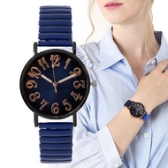 Luxury Simple Digital Blue Ladies Quartz Watch Fashion 2023 New Brand Stretch Stainless steel No Buckle Women Clock Watches HP. SHOP