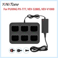 yinitone Multi-Functional 6-Slot Charger for PX-777, VEV-3288S, VEV-V1000 - Stable Output, Heat Diss