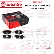 BREMBO HP2000 PERFORMANCE BRAKE PAD VW PASSAT CC B6 B7 JETTA EOS GOLF MK5 MK6 EOS SCIROCCO TOURAN POLO GTi 1.4