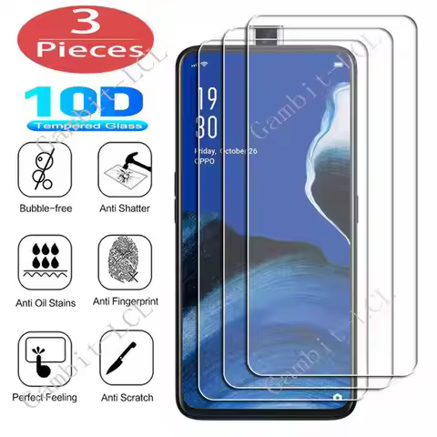 3Pcs Tempered Glass For OPPO Reno 10x Zoom Reno2 2 3 4 5G A Ace Z F Reno3 Reno2Z Reno4 Reno4Z Lite S