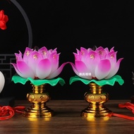 Lotus Lamp Electronic Candle Lamp Buddha Front Lamp Plastic Lotus Lamp Guanyin Lotus Ornaments Candl