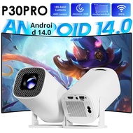 P30 PROสมาร์ทมินิโปรเจคเตอร์Android 14 WiFi6 BT 5.0 รองรับ 4K 1280*720Pโฮมเธียเตอร์สมาร์ทกลางแจ้งแบบ