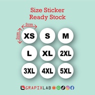 140pc Clothing Size Sticker / Size XS / S / M / L / XL / 2XL / 3XL / 4XL / 5XL