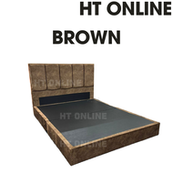 [HT ONLINE] Queen Bed Frame Divan / Bedding Furniture / Divan + headboard / Ikea Bed / Velvet Bed Fr