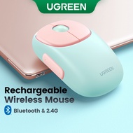 UGREEN Mouse  Quiet 2.4G Bluetooth Rechargeable Wireless Mouse Ergonomic Shape Silent Click 4000 DPI