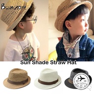 BSUNSTORE Straw Fedora Hat, Short Brim Trilby Sun Cap,  Breathable Straw Floral Hat Man