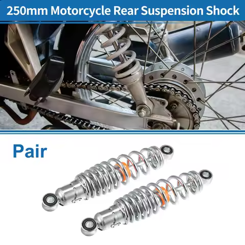 Motoforti 1 Pair Motorcycle Rear Suspension Shock Durable Adjusting 250mm for 50cc 70cc 90cc 125c Mo
