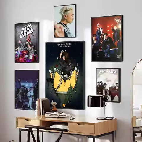 Korean Bigbang Band Poster Print Home Bedroom Entrance Bar Cafe Art Painting Decoration Wall Art Hom