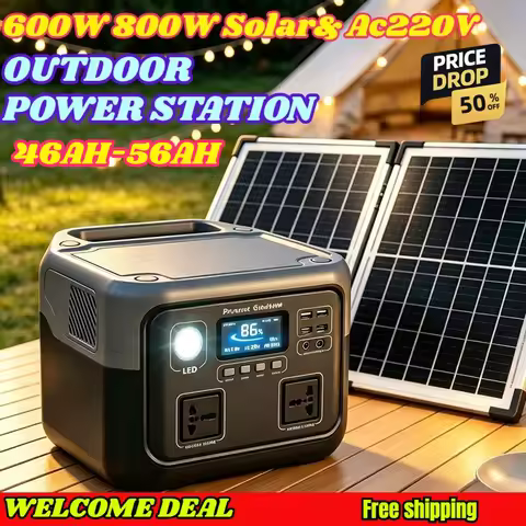 New 800W 600W Portable Power Station 220V 716.8WH Solar Generator Backup Power Bank for Outdoor Camp