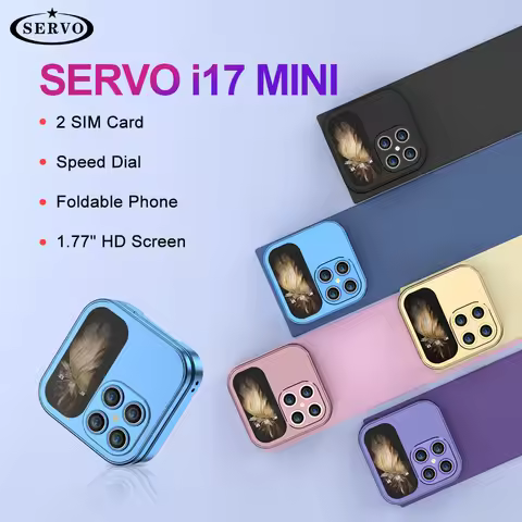 SERVO I17 Mini Foldable Small Mobile Phone 1.77-inch Screen Magic Voice 2G Double SIM Card Slot FM R