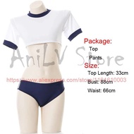 Ani นักเรียนอะนิเมะญี่ปุ่น PE ชุดออกกำลังกายของหญิงสาวชุดยิมนาสติกกีฬาชุดคอสเพลย์ผู้หญิงเสื้อผ้าเชีย