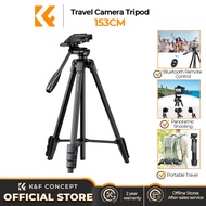 K&F CONCEPT 153cm Aluminum Travel Tripod with Bluetooth Remote Adjustable Height & 360 Panorama K&F 