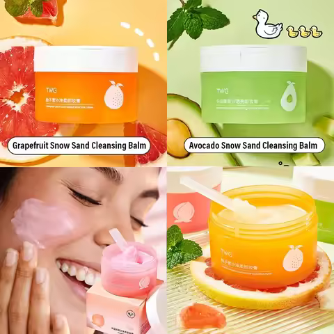 Avocado Cleansing Balm 4-in-1 Makeup Remover for Face Eyes & Lips Fast Melting No Residue Gentle Cle