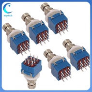 [xinyivko.th] 6PCS Guitar Effect Pedal Switch 3PDT Foot Switch PCB Button ON-on Latching 9 Pins True