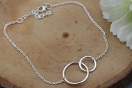 Silver thai Jewelry สร้อยข้อมือสไตล์มินิมอล เงิน 925 วงกลมคู่ Minimalist bracelet silver 925 double 