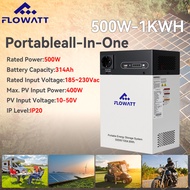 Flowatt 500W 314Ah Portable Power Station Multi-Purpose Backup Battery Pure AC Wave 220V for Camping