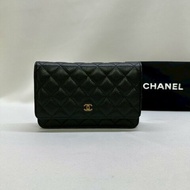 CHANEL WOC 黑金荔枝牛鏈帶包