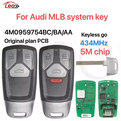 Leo For Audi MLB System A4 A5 S4 S5 RS5 Q5 Q7 Keyless Go Smart Key Original Plan PCB 434MHz 5M-Chip 