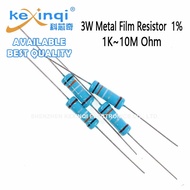 (10pcs) 3W Metal Film Resistor 1K~10M 1% 3.3K 2.2K 4.7K 10K 47K 51K 100K 470K 680K 1M 2.2M 4.7M Ohm 