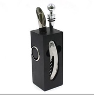 開瓶器配件套裝連木架 qqbckp Wine Opener Accessories Set with Wooden Stand  開瓶器 Decanter 冰粒 醒酒器 Wine Opener ice cube 紅酒塞 corkscrew Wine Stopper Wine tasting Pourer accessories Aerator 酒具套裝