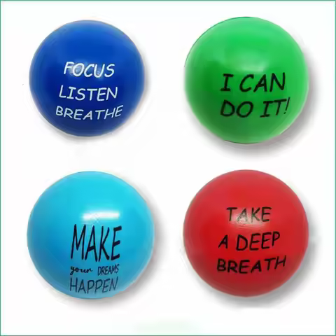 3/4/6Pack Motivational Stress Balls PU Hand Stress Ball Massage Finger Balls for Kids And Adults