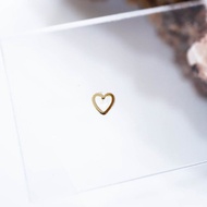 轉珠 14K 黃K金 簍空小愛心耳環 玫瑰金 鎖珠耳環 純K金 可戴洗澡