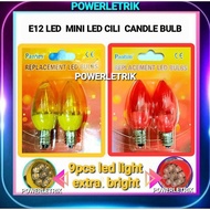 READY STOCK 🔥LUCKY 888🔥 [1PACK 2PCS] EXTRA BRIGHT E12 LED CHILI CANDLE BULB  / E12 LED PRAYER BULB -