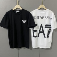 Street Wear All-Match EA7 Back Letter logo Print Loose Fashion All-Match Short-Sleeved T-Shirt 333