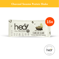 Heal Charcoal Sesame Protein Shake Powder - 15 Sachets Bundle (HALAL - Suitable For Meal Replacement, Vegan Pea Protein)