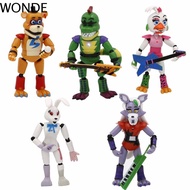 Wonde Five Nights At Freddys FNAF Nightmare Lightening 5pcs/set Anime Car Decoration Toys Peripheral