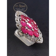 Ruby Ring Real Silver Blackened YTG-4490