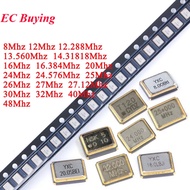 10Pcs/lot 3225 SMD Passive Quartz Crystal Oscillator 8Mhz 10Mhz 12Mhz 16Mhz 20Mhz 24Mhz 26Mhz 30Mhz 