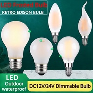[Low Voltage DC DC12V/24V] Dimmable Frosted Edison Bulb Outdoor Waterproof LED Bulb E27 E14 Screw Po