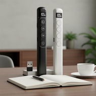Wireless Presenter Clicker & Red Laser Pointer Pen, PPT Remote Control, Rechargeable Penunjuk Klik T