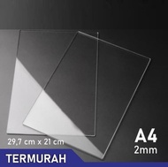 IDEKU akrilik A4 Papan Akrilik Lembaran 2mm Bening Murah Ukuran A4 - Papan Lembaran Acrylic Bening 3mm