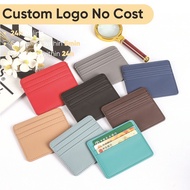 Free Custom Logo 3 card slots Mini 10*8CM Leather Creative Card Holder Bank Card Holder ID Card Hold