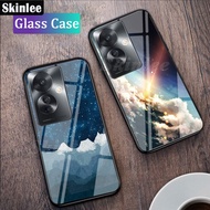 For OPPO Reno 11F 11 Pro Case Gradient Sky Star Couple Tempered Glass Protective Phone Cover for OPPO Reno11F Reno11 Pro