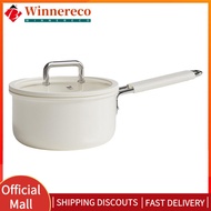 【winnereco】White Ceramic Nonstick Saucepan with Stay Cool Handle Small Kitchen Pots for Restaurant H
